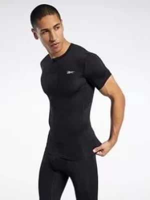 Reebok Workout Ready Compression Tee, Black, Size S, Women