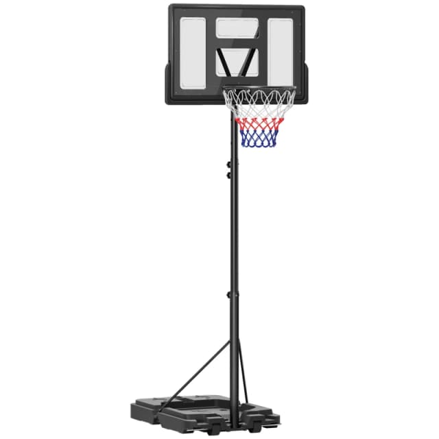 SPORTNOW 2.3-3.05m Basketball Hoop and Stand with Weighted Base and Wheels TJ Hughes Black 5063603840058