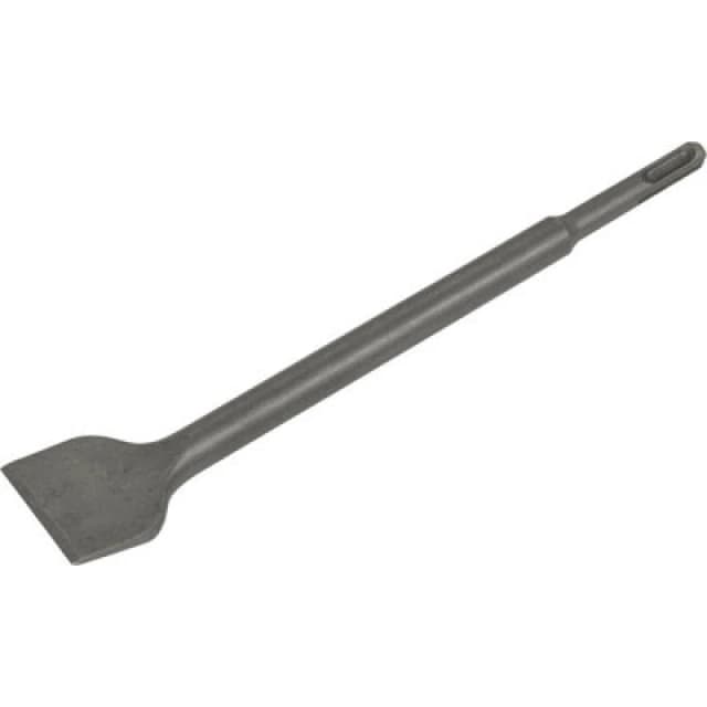 Loops 40 x 250mm Wide Cranked Impact Chisel - SDS Plus Shank - Demolition Hammer Metallics