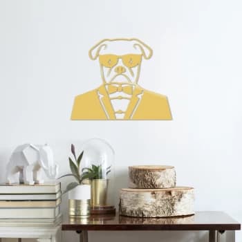 Bulldog Metal Decor - Gold Gold Decorative Metal Wall Accessory