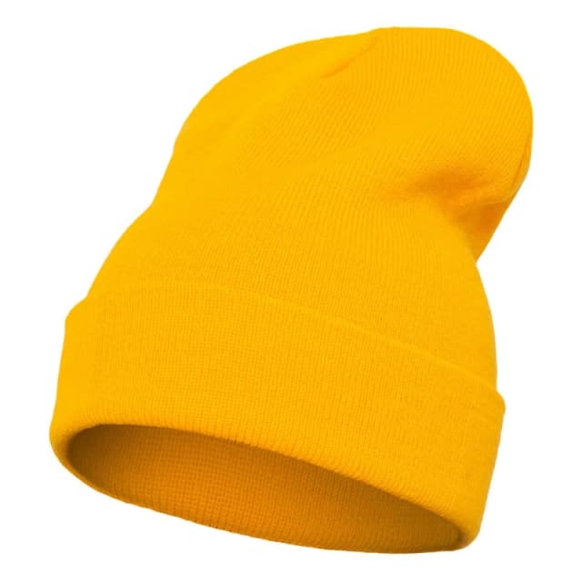 Yupoong Flexfit Heavyweight Long Beanie Winter Hat in Gold Gold Unisex One Size