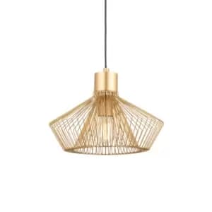 Kimberley Single Pendant Ceiling Lamp, Gold Paint Finish