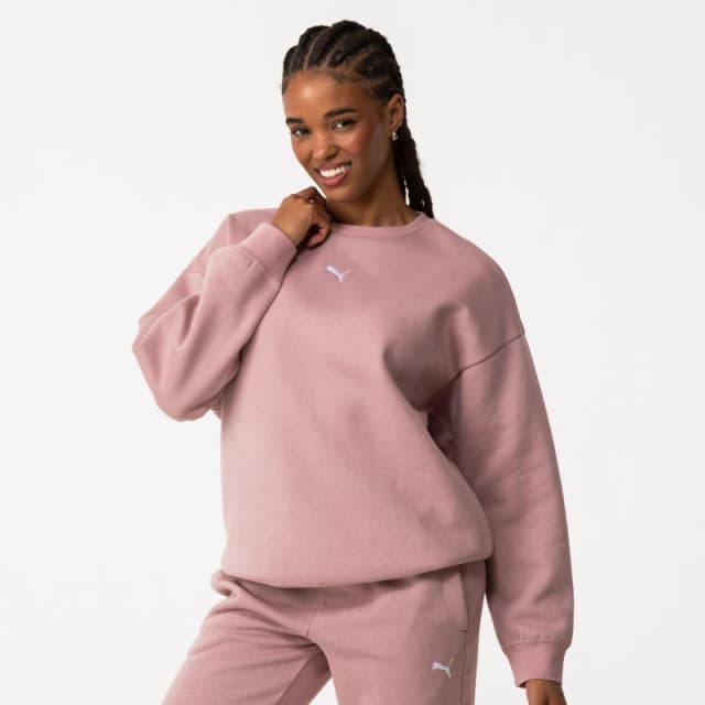 Puma Ess Oversized Crew Fl Sweatshirt Womens - Pink Pink 8