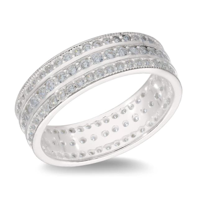 Be You Sterling Silver CZ Eternity Ring Silver female L