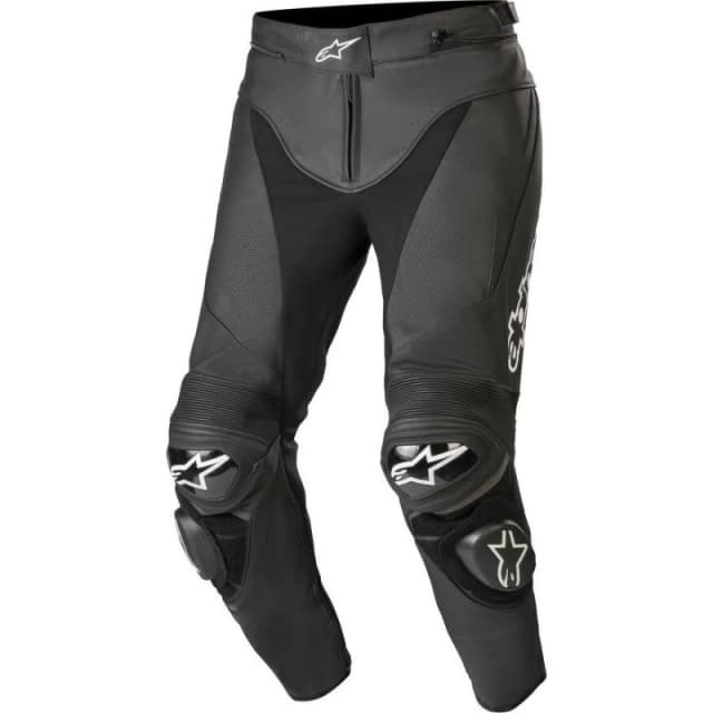 Alpinestars Track v2 CE Leather Motorcycle Trousers 50 Black Standard (UK 34) Black