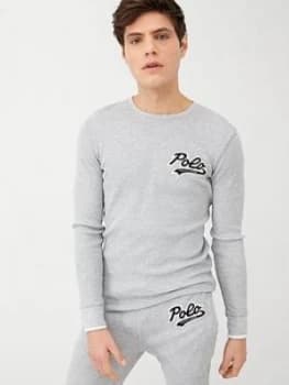 Polo Ralph Lauren Long Sleeved Waffle Lounge Top - Navy