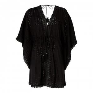 Echo Eyelet Kaftan - 001 BLACK
