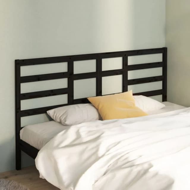 VIDAXL Bed Headboard Black 186x4x104cm Solid Wood Pine vidaXL 8720286952023