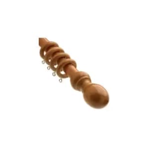 Speedy County 28mm Wood Curtain Pole Set, Antique Pine, 150 Cm