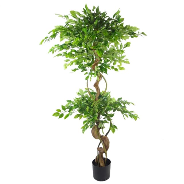 Leaf Artificial Japanese Fruticosa Tree Twisted Large Ficus 150cm Leaf Design UK Botanik Green