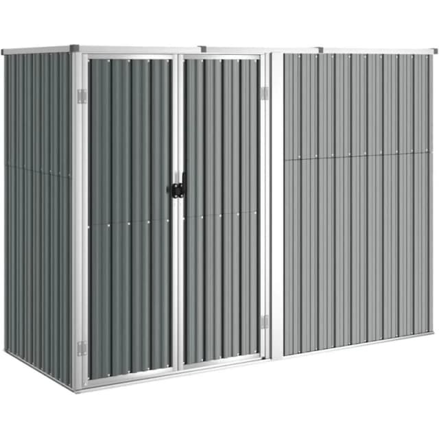 vidaXL Garden Tool Shed Grey 225x89x161cm Galvanised Steel, Grey 316214