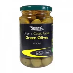 Sunita Organic Green Olives - 360g x 6