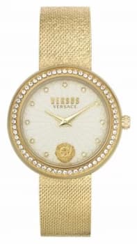 Versus Versace Womens Lea Gold Mesh Bracelet Watch