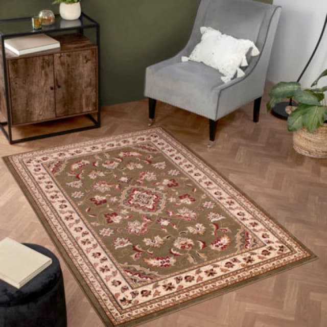 HMC Home SHERBORNE TRADITIONAL RUG - Green Green 80/150cm