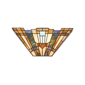 Inglenook - 2 Light Tiffany Uplighters Tiffany glass, E14 - Elstead