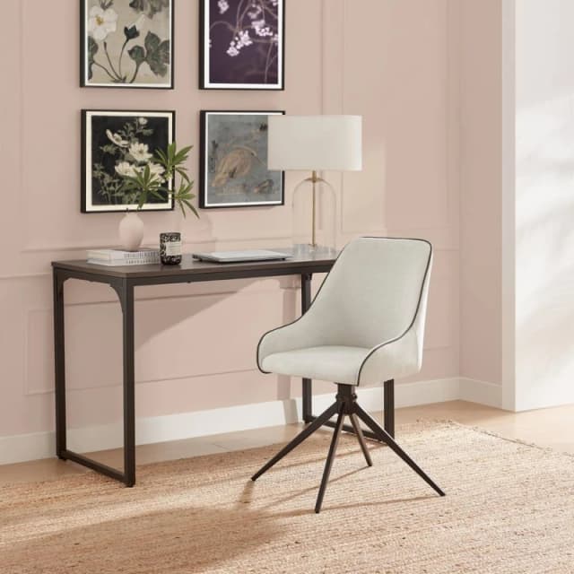 FurnitureboxUK FurnitureboxUK Beaumont Cream Fabric Swivel Office Chair Cream One Size Unisex 5056784312698