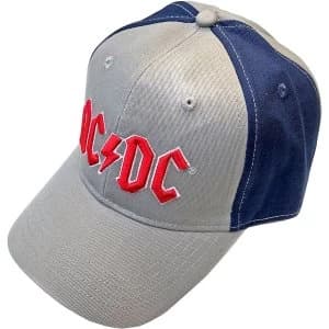 AC/DC - Red Logo Unisex Baseball Cap - Grey/Blue