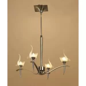 Viena round telescopic suspension 4 G9 bulbs, antique brass