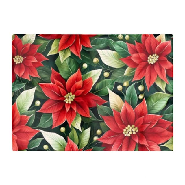 Warren Reed Designer Poinsetta Watercolour Glass Chopping Board