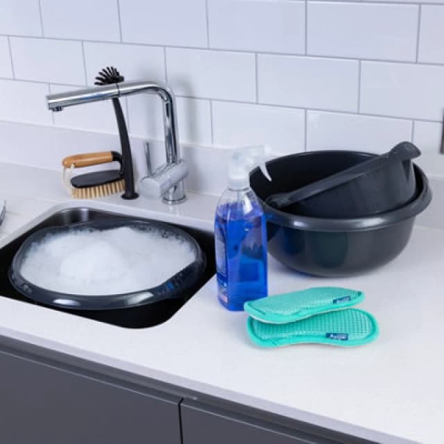 Wham 3 Piece Casa Multi-Functional Round Plastic Bowl Set Midnight (28Cm, 32Cm & 36Cm Bowls)