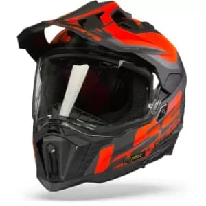 LS2 MX701 Explorer Alter Matt Black Fluo Orange L