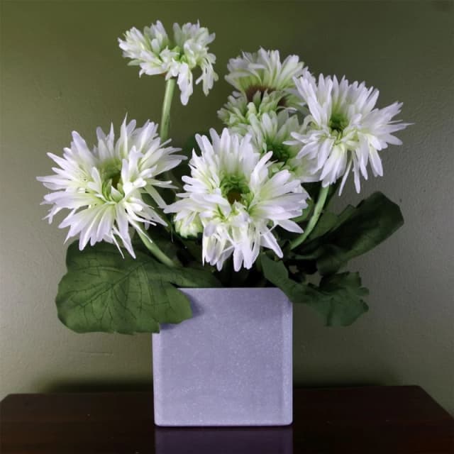 Leaf Artificial Potted Plant Flowers Daisy Flowering Plant White Botanik White