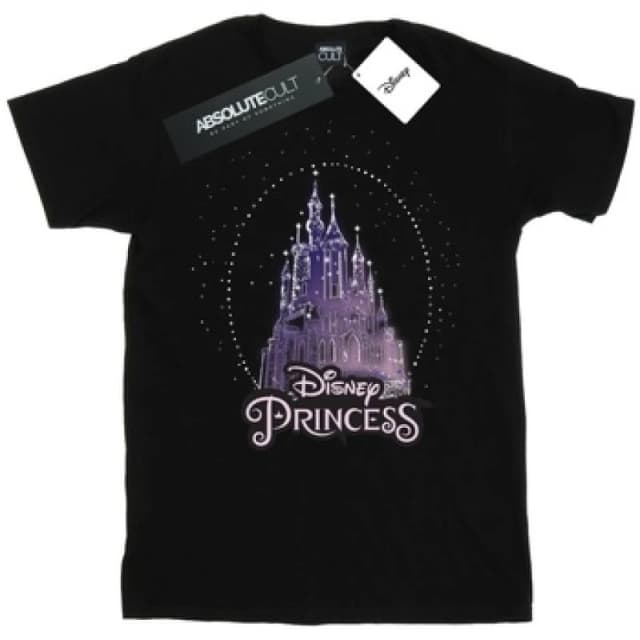 Disney Princess Christmas Castle Cotton T-Shirt Black female