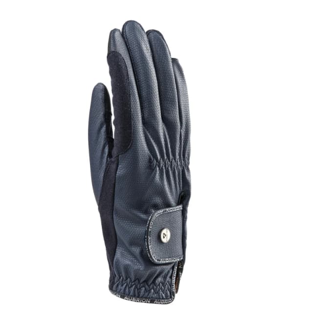 Aubrion Stadium Synthetic Leather Riding Gloves in Navy Size: Small Navy Unisex S