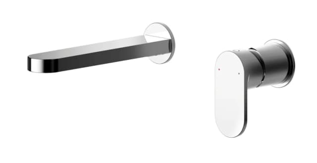 Balterley Round Wall Mount 2 Tap Hole Basin Mixer Tap Chrome Silver unisex