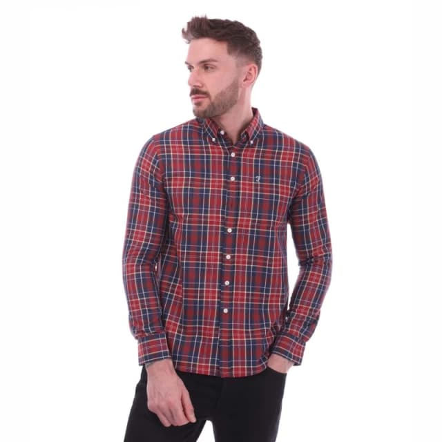 Farah Edina Check Oxford Shirt - Red Red 2XL