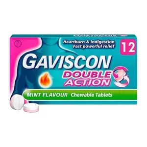 Gaviscon Double Action Chewable Heartburn Relief Tablets 12 pack