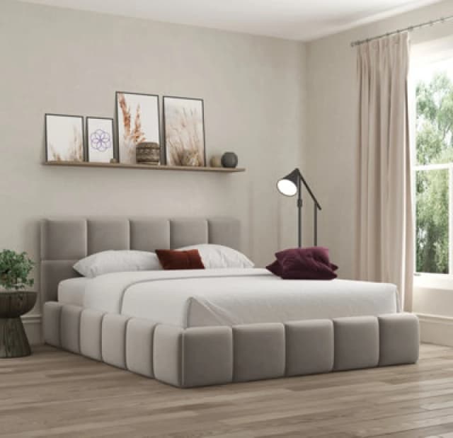 Ds Living Ovella Cubed Upholstered Plush Pebble Bed