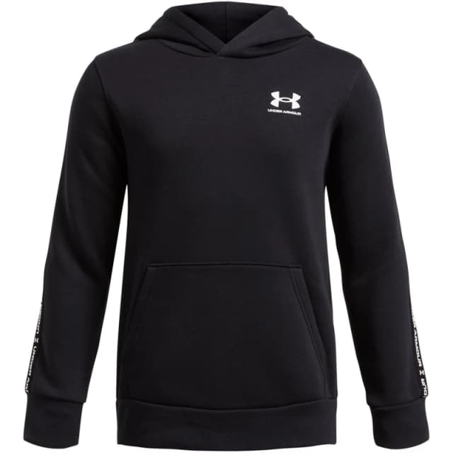 Under Armour Kids Tape Over-The-Head Fleece Hoodie Black male 7-8 (S)