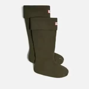 Hunter Womens Recycled Fleece Tall Boot Sock - Dark Olive - L