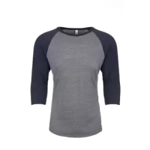 Next Level Adults Unisex Tri-Blend 3/4 Sleeve Raglan T-Shirt (M) (Vintage Navy/Premium Heather)