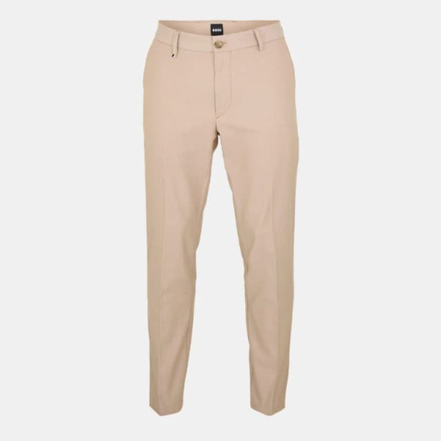 Boss Mens Kane Stretch Tailored Fit Straight Leg Trousers Medium Beige male 30