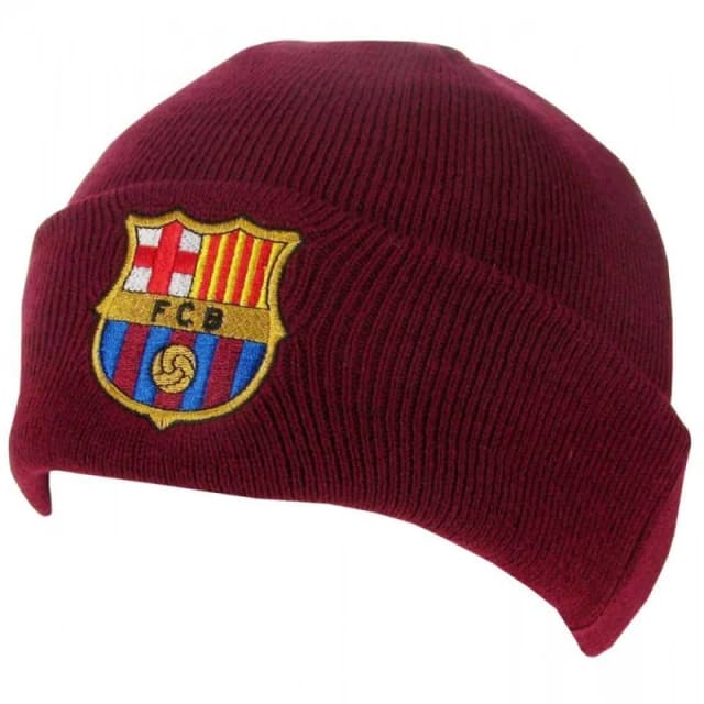 FC Barcelona Mens Cuffed Beanie in Red Red Male One Size