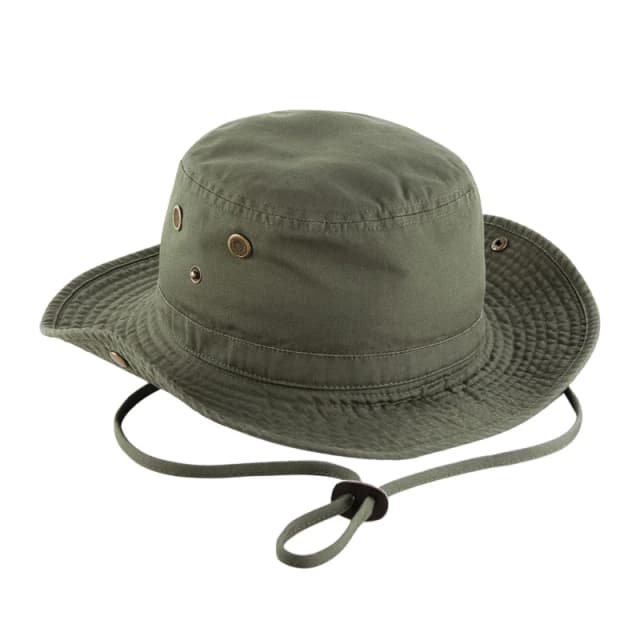 Beechfield Beechfield Men Outback Leather Lined Panama Hat in Olive Olive One Size Male 5063527402103