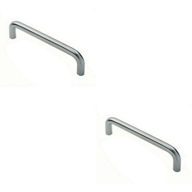 Loops 2x Round D Bar Pull Handle 22mm Dia 150mm Fixing Centres Satin Stainless Steel Metallics unisex