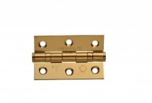Wickes Grade 7 Fire Rated Ball Bearing Hinge - Brass 75mm Pack of 2