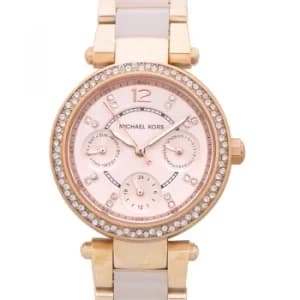 Parker Mini Multi-Function Rose Dial Rose Gold-tone and Blush Acetate Ladies Watch