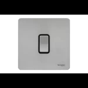 Schneider USFP 16A 1G 2W Retractive Switched Black Insert Stainless Steel - GU1412RBSS