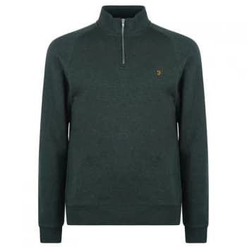 Farah Vintage Jim Zip Sweatshirt - Olive Marl 361