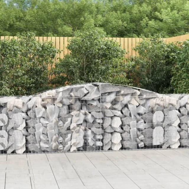 VIDAXL Vidaxl - Arched Gabion Baskets 3 pcs 400x50x80/100cm Galvanised Iron 8720845575670