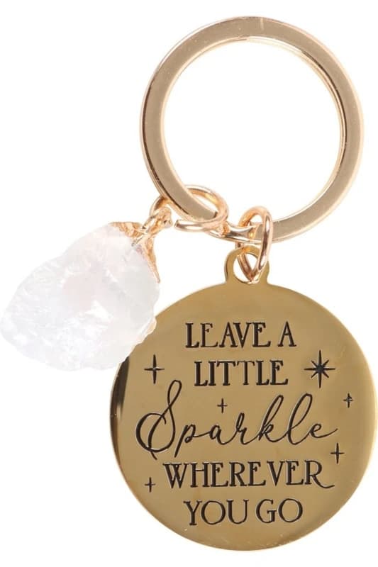 Something Different Leave A Little Sparkle Wherever You Go Crystal Quartz Keyring in Clear Clear Unisex One Size