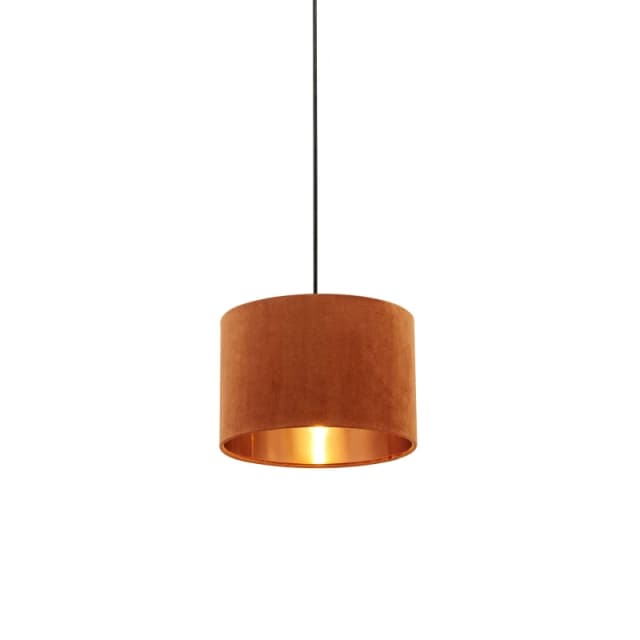 Lighting Collection Velvet Drum Shade Orange unisex 30cm