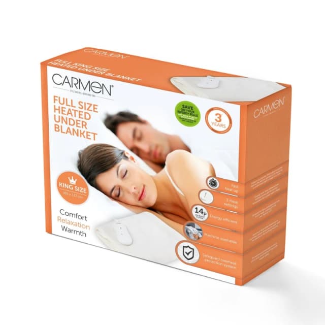 Carmen Full Size Kingsize Heated Under Blanket White White unisex Medium