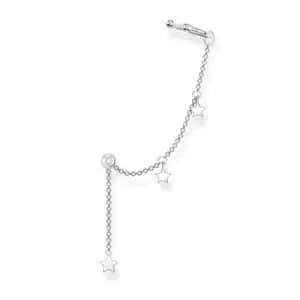 THOMAS SABO Silver CZ Single Ear Stud with Star Pendant & Chain Ear Cuff