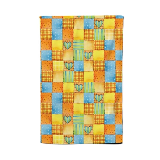 Warren Reed - Designer Baby Watercolour Blanket Pattern Tea Towel in Yellow Yellow Unisex