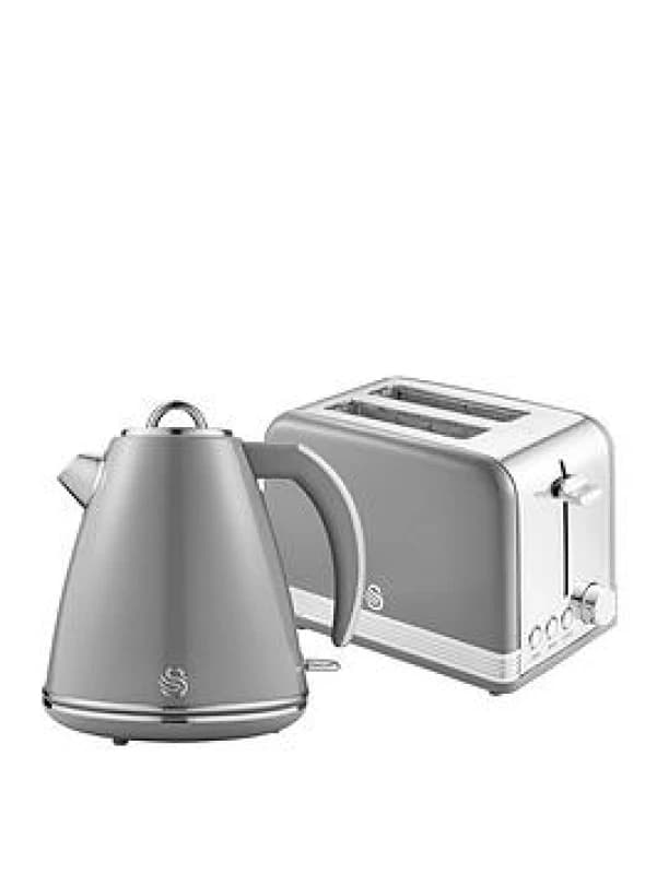 Swan Swan Kettle and Toaster Bundle Grey